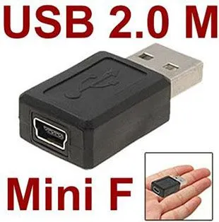 En gros USB 2.0 A type mâle à Mini 5pin USB B type 5pin femelle Connecteur Adaptateur convertorc 300 pcs/lot LIVRAISON GRATUITE