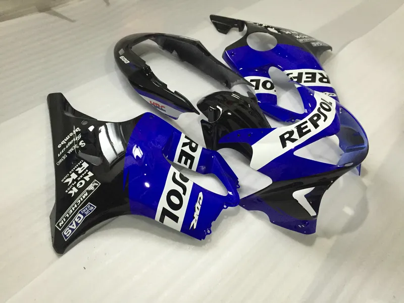 Gratis anpassad injektionssats för Honda CBR600 F4 1999 2000 Blue Black White Fairings Set CBR600F4 99 00 OT20