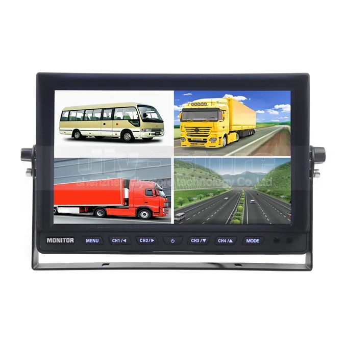 DIYKIT 10 Polegada Monitor de Visão Traseira Do Monitor Do Carro Dividir Exibição Quad para Car Truck Bus Invertendo Câmera