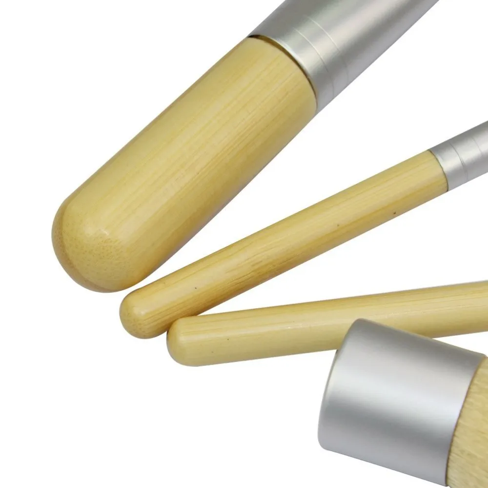 DHL GRATIS! Set di pennelli trucco da 4 pezzi Pennelli cosmetici Trucco con manico in bambù Trucco cosmetico fard fondotinta in polvere set di pennelli kabuki