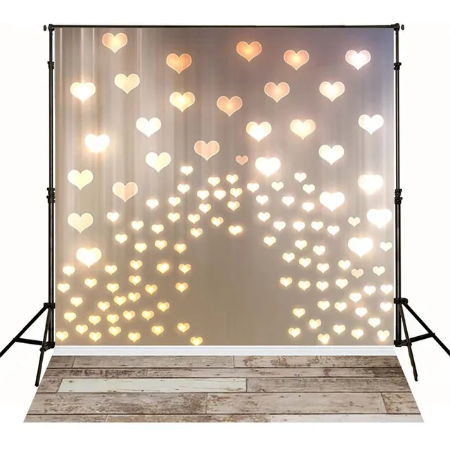 Paillettes amour coeur lumières toile de fond vinyle bois foncé Texture sol photographie décors nouveau-né bébé intérieur Studio Photo Booth accessoires