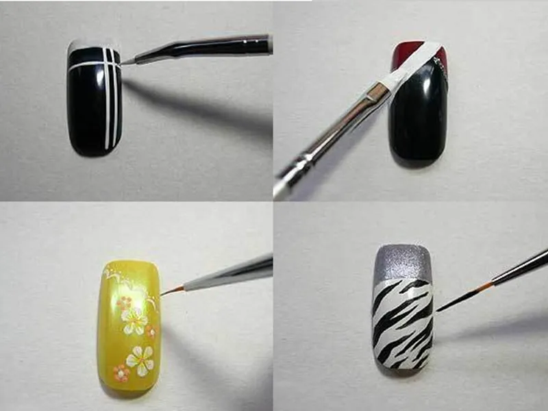 100 zestawów / partia Szybka Wysyłka 7 sztuk / Set Paznokcie Malowanie Szczotki UV Gel Akrylowe Nail Art Builder Manicure Pędzel Pióro Rozwój Szczotki Zestaw