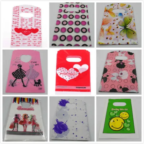 New Shopping Butterfly Plastic Packing Gift Bag 15x9cm 288U