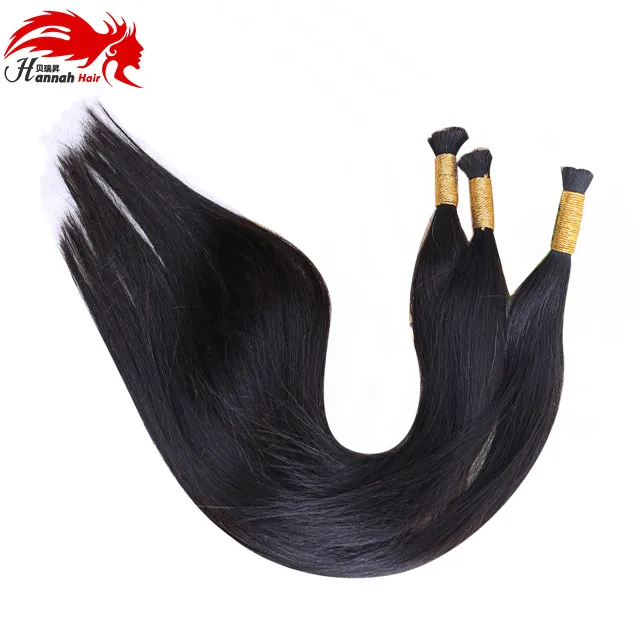 Capelli umani per micro trecce Capelli sfusi Lisci brasiliani Micro capelli intrecciati umani senza attacco