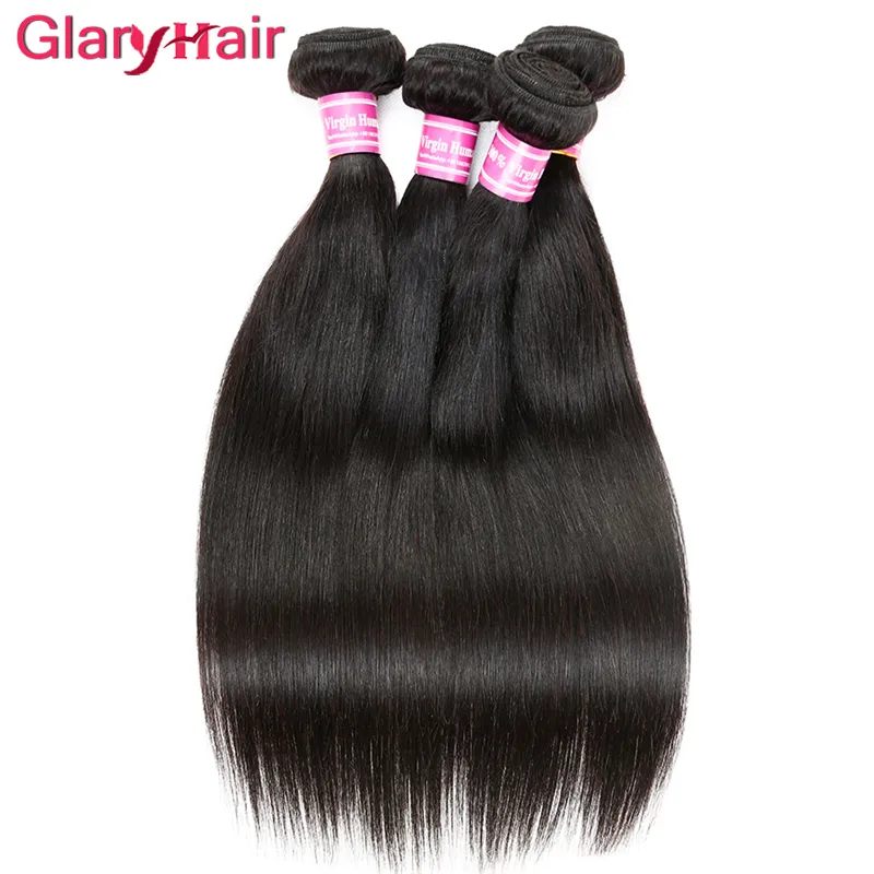 Brasilianska raka hårvävbuntar blanda inches 8-26INCH Brasilianska Virgin Hair Straight Remy Human Hair Extensions Partihandel Billiga Bundle