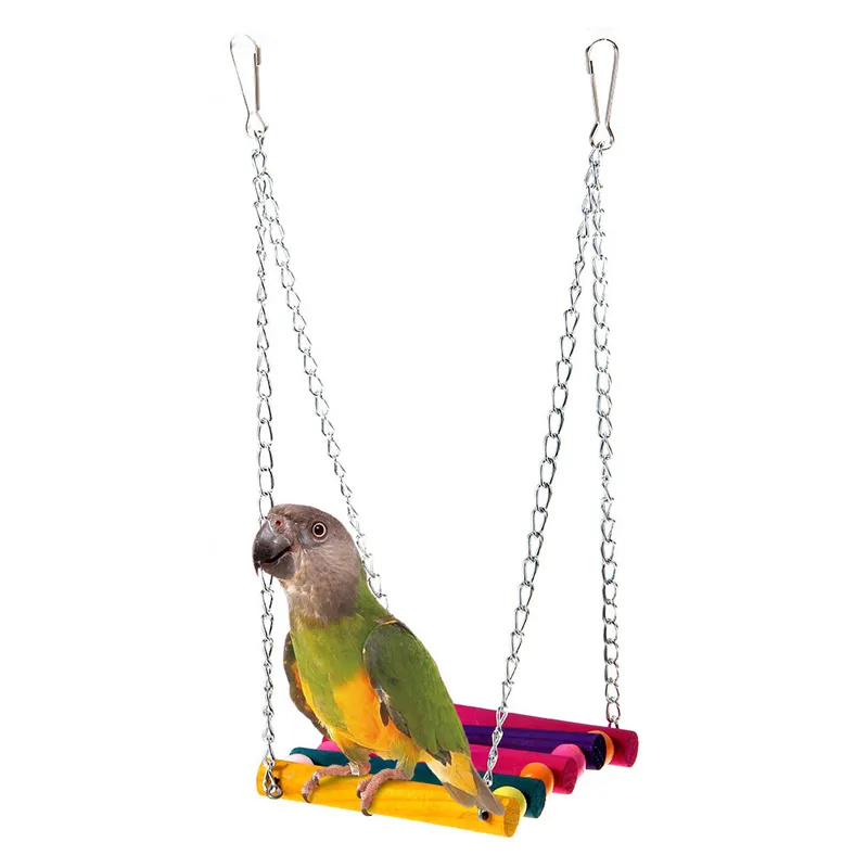 Husdjur fågel papegoja leksaker parakeet budgie cockatiel bur hammock swing toy hängande tugg leksaker för fåglar