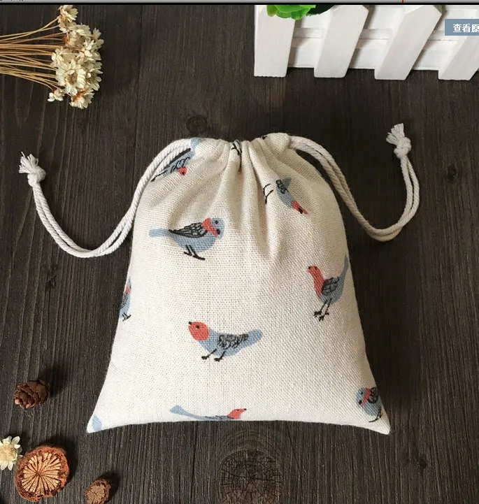 Retro Bird Jewelry Gift Pouch 9x12cm 10x15cm 13x17cm pack of 50 Birthday Party Wedding Favor Bag