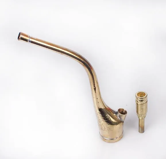 Umgebungsschutzmagnetisierungsfilter Retro Shisha Rohr Pipe Heißgravierte reine Bronze Feine klassische Rauchleitung