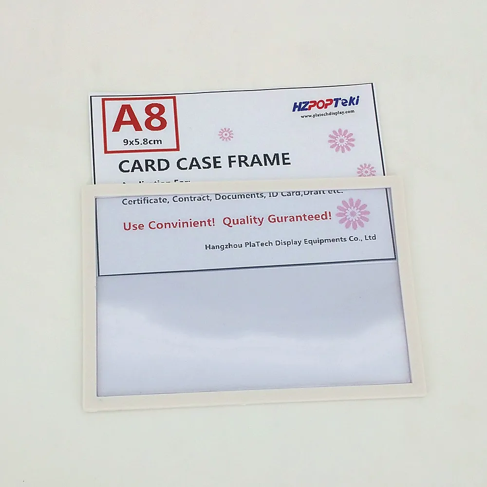 Retail Supplies A8 Plastic POP Paper Sign Card Price Label Display Show Case Frame on Store Shelf Promotion Sticked by Magnetic or Tape 