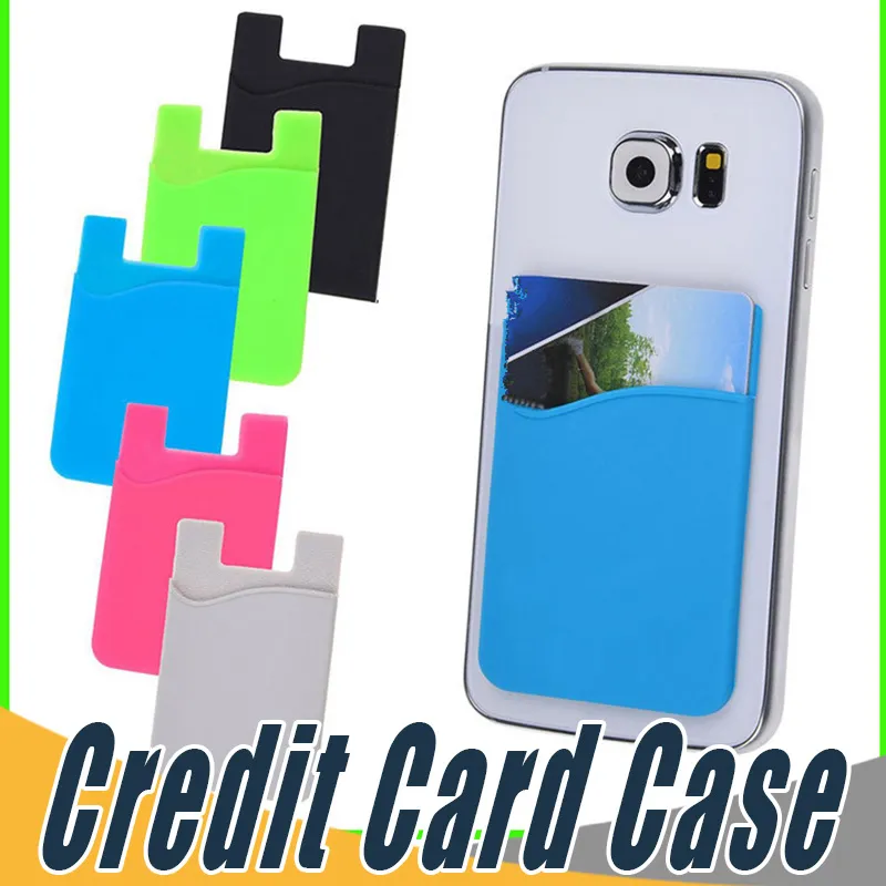 Caisses de cartes de crédit en silicone de caisse d'auto-adhésif ultra-cliensive cartes de portefeuille colorées pour iPhone 13 12 mini 11 pro xs max 8 7 plus Sumsung S22 S21 S20 S30 Ultra Plus