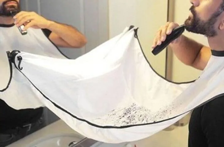 Yeni Moda Adam Banyo Sakal Önlüğü Yüksek Dereceli Su Geçirmez Polyester Ipek Kumaş Sakal Bakım Düzeltici Saç Tıraş Önlük 120 * 80 cm