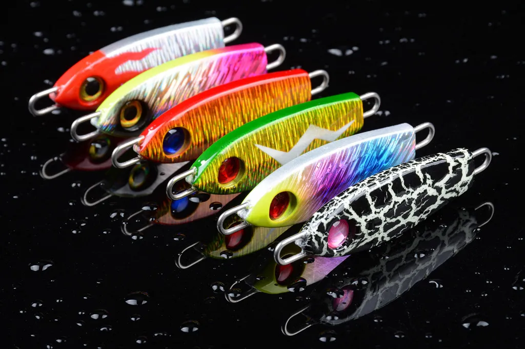 Metall-Jigs, Laser-Köder, 6 cm, 24,5 g, Salzwasserfischen, Eisen-Jig-Köder, leuchtende Farben, Spinner-Köder