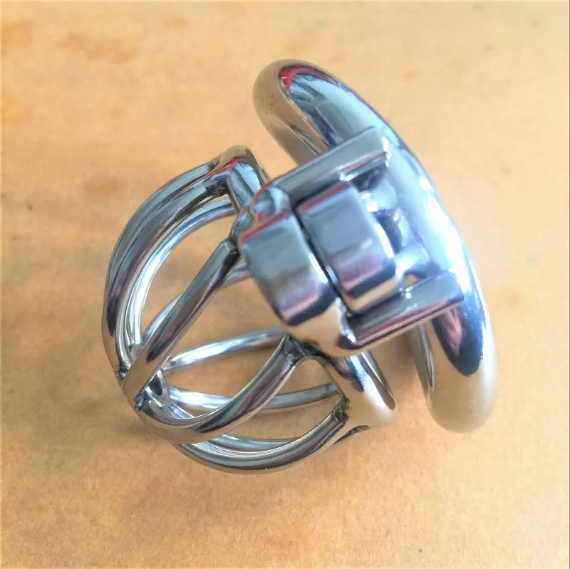 Cage de chasteté masculine Super petite en acier inoxydable, jouets sexuels BDSM pour hommes, dispositif de chasteté, verrouillage du coq pour empêcher l'érection du pénis