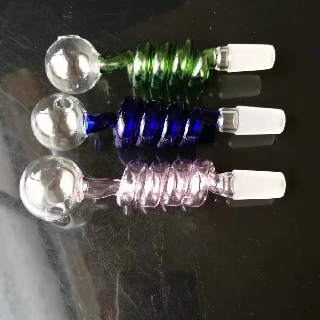 Multicolor Spiral Boiler Glass Bongs Accessories , Glass Smoking Pipes colorful mini multi-colors Hand Pipes Best Spoon glass Pipes