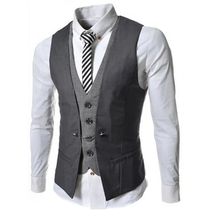 Mens grey vest outfit hotsell