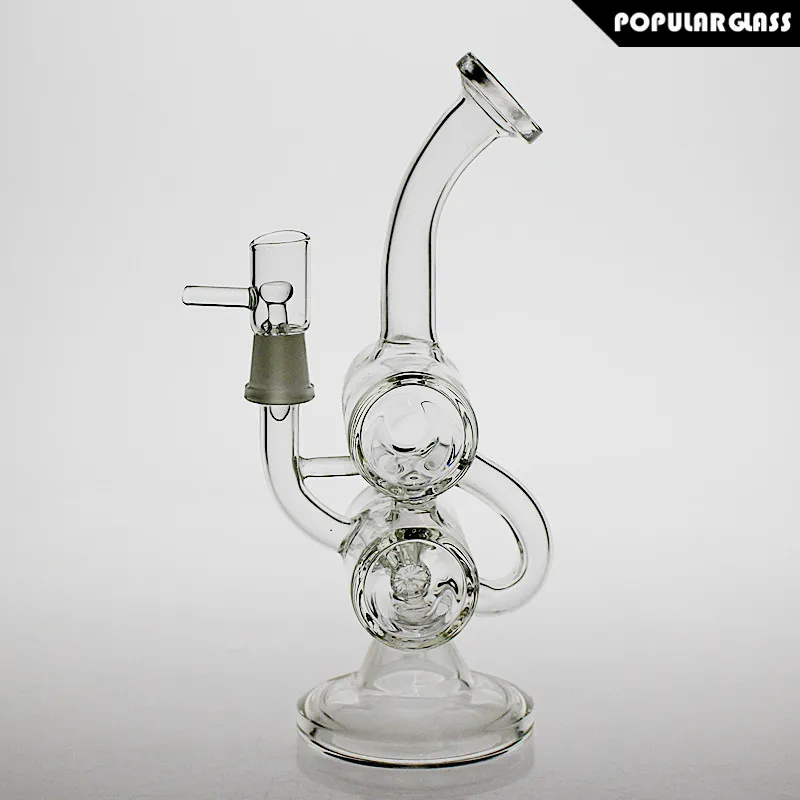 SAML 20CM Tall Oil Rig Hookahs Recycler bong Glass Smoking water pipe joint size 14.4mm PG5040