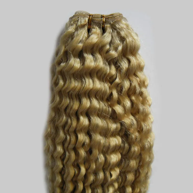 613 Blonde Hair 100g Brazilian Curly Virgin Human Hair One Bundle Remy Human Hair Extensions double weft Only