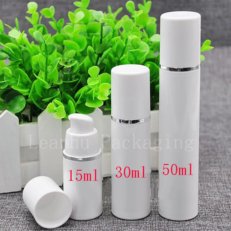 15g 30g 50g bianco bottiglia pompa crema lozione senz'aria piccolo viaggio cosmetico crema per la cura della pelle contenitore di plastica erogatore senz'aria