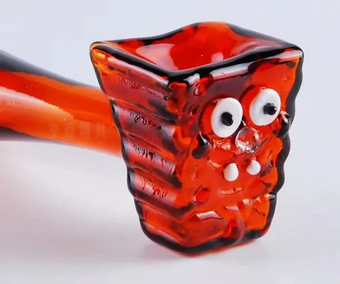 Fumer Pipes Pipe en verre de dessin animé ambre Brûleur à mazout en verre bong narguilé