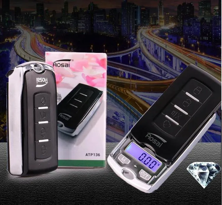 Mini Araba Anahtarı Tarzı Denge Elektronik Cep Dijital Ağırlık Terazi Altın Gümüş Takı Ölçeği 200g 0.01g