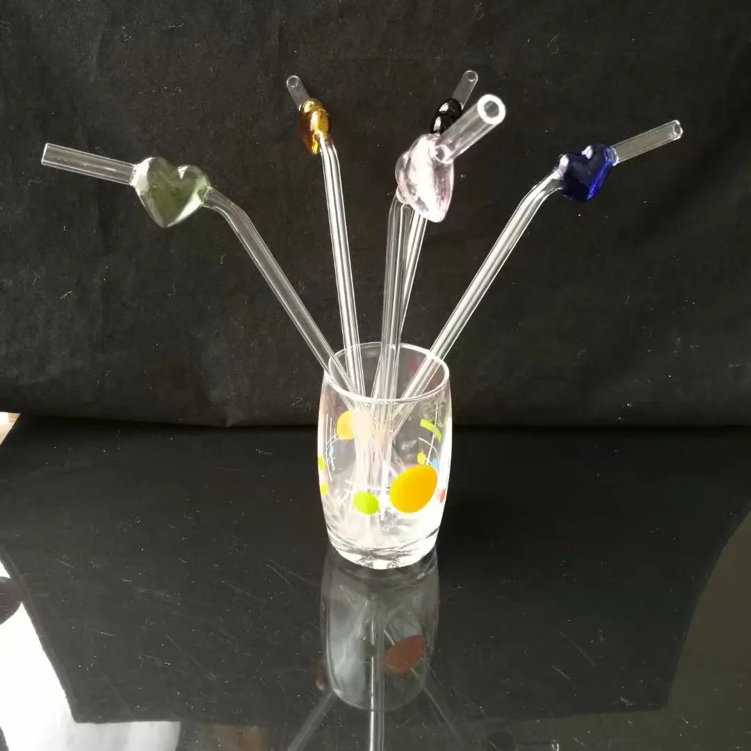 Peach tube straw bongs accessories , Colorful Pipe Smoking Curved Glass Pipes Oil Burner Pipes Water Pipes Dab Rig Glass Bongs Pipe