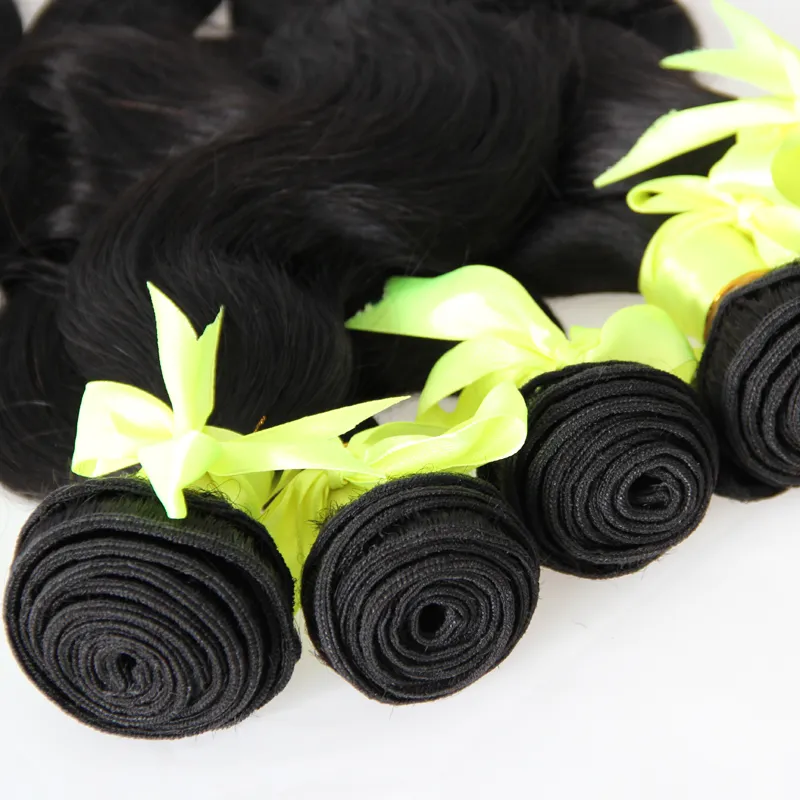 Partihandel Peruvian Virgin Hair Weave Body Wave Natural Black Virgin Hair Bundle Deals Double Drawn, No Shedding, Tangle Gratis