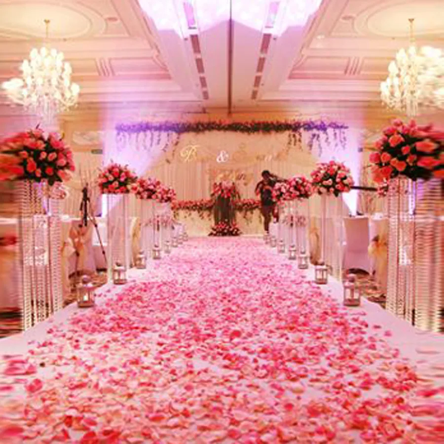 1000pcs Fashion Atificial Polyester Flowers for Romantic Wedding Decorations Silk Rose Petals confetti New Coming Colorful