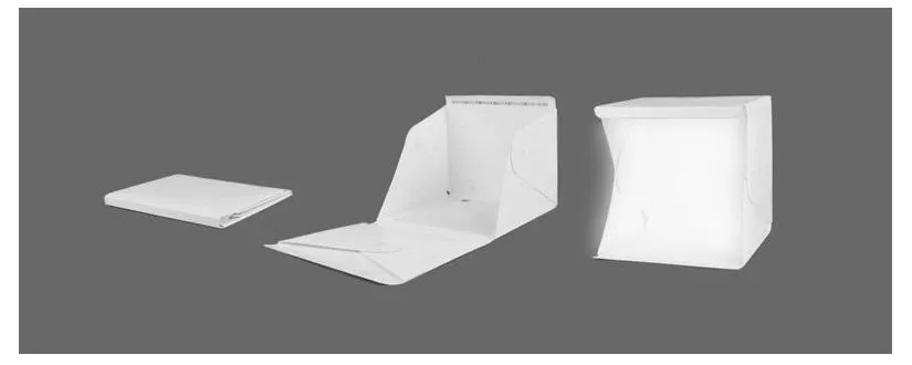 Mini LED PO Studio Foldble Shooting Tent Pography Lighting Tent Kit med vit och svart bakgrund Portable Pography Box6254448
