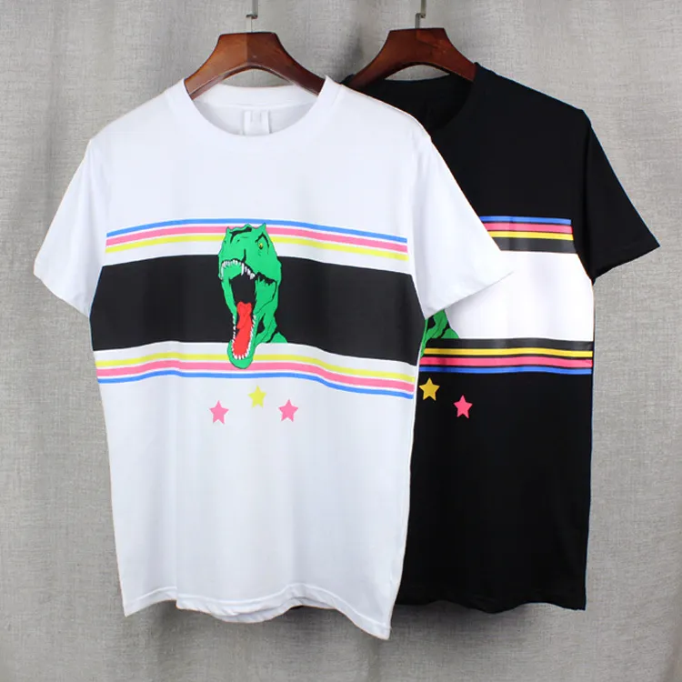 2017 nya high-end mäns märke t-shirt mode söt och dinosaur utskrift atmosfär t-shirt kortärmad t-shirt män