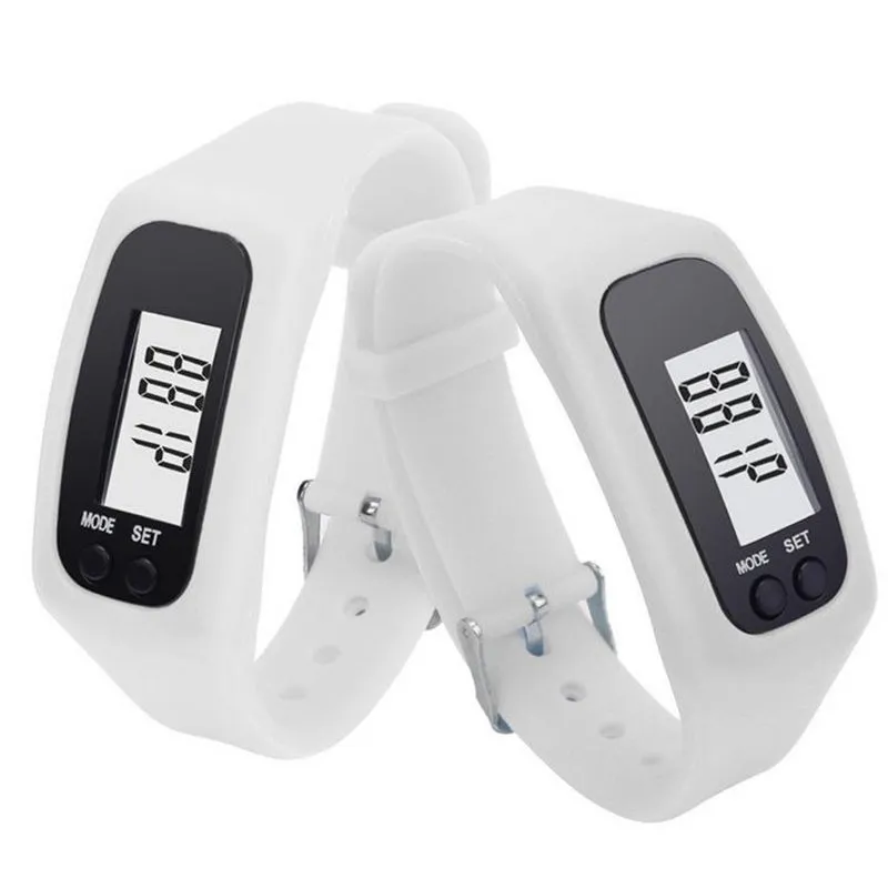 Orologio digitale a pedometro LCD LED Sport Watch Run Passo Walking Calorie Counter orologio da polso Bracciale veloce spedizione