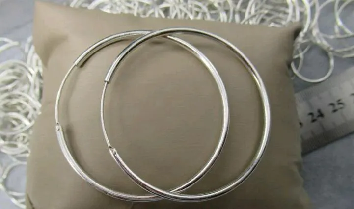 Orecchini a cerchio in argento massiccio da donna Orecchini a bottone a cerchio grande esagerati eleganti Huggie Gioielli in argento sterling antiallergici