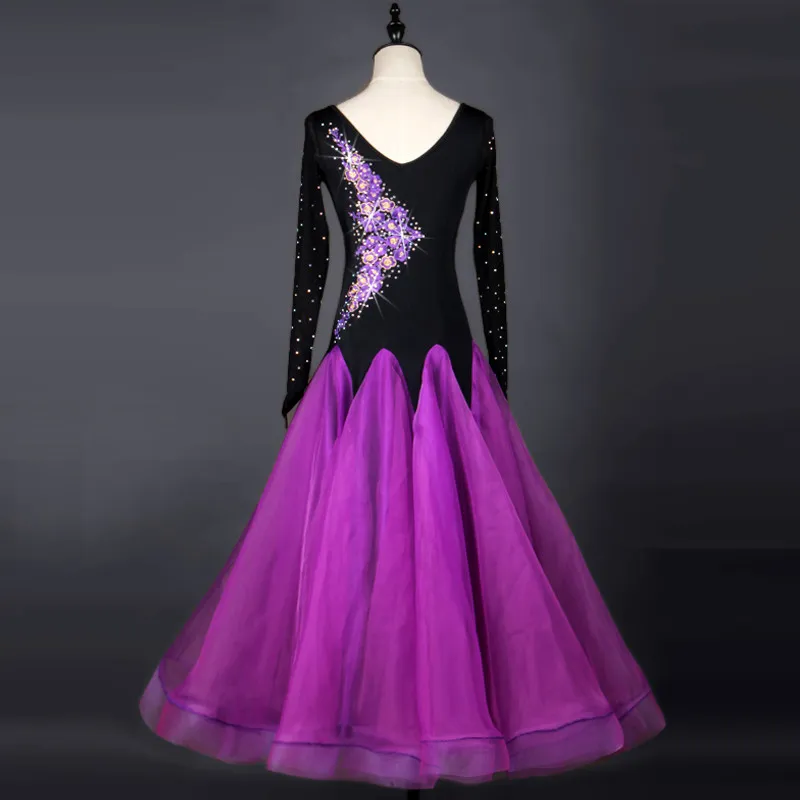 New Ballroom Dance Dress Modern Modern Waltz Tango Standard Strass Dance Dress personalizzabile i S-2XL