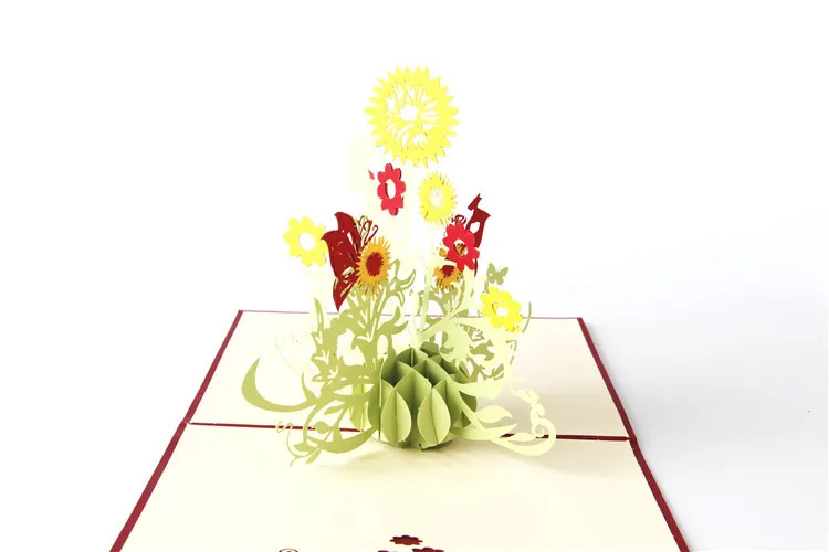 Blumengrußkarten Postkarte 3D danke Happy Birthday Business-Einladungsgeschenke Hochzeits-Papierfestliche Partei liefert