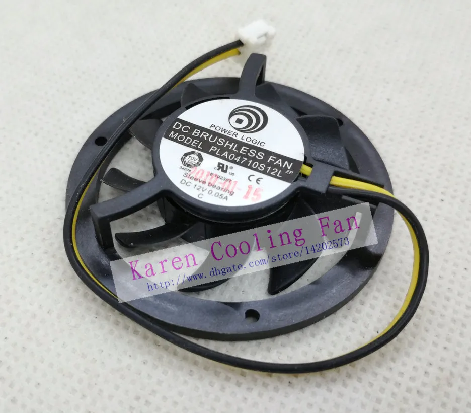 Ny Original Power Logic PLA04710S12L 12V 005A Pitch 2mm Diameter 37mm Grafikkort Kyl Fan4678253