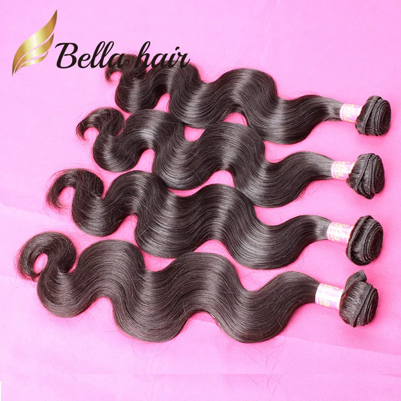 4 pz/lotto 11A Grado Superiore Un Donatore di Capelli Umani Bundle Brasiliano Indiano Malese Peruviano Non Trattati Capelli Tesse L'onda Del Corpo può essere tinto a 613 Bella Capelli