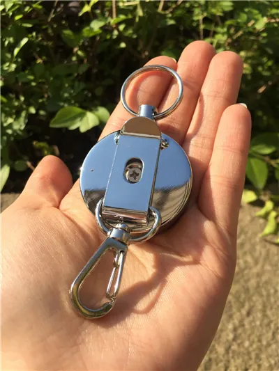 Key Portable Metal Retractable KeyChain Keys Reel Badge Holder W/Belt Clip with Stainless Cable B109Q