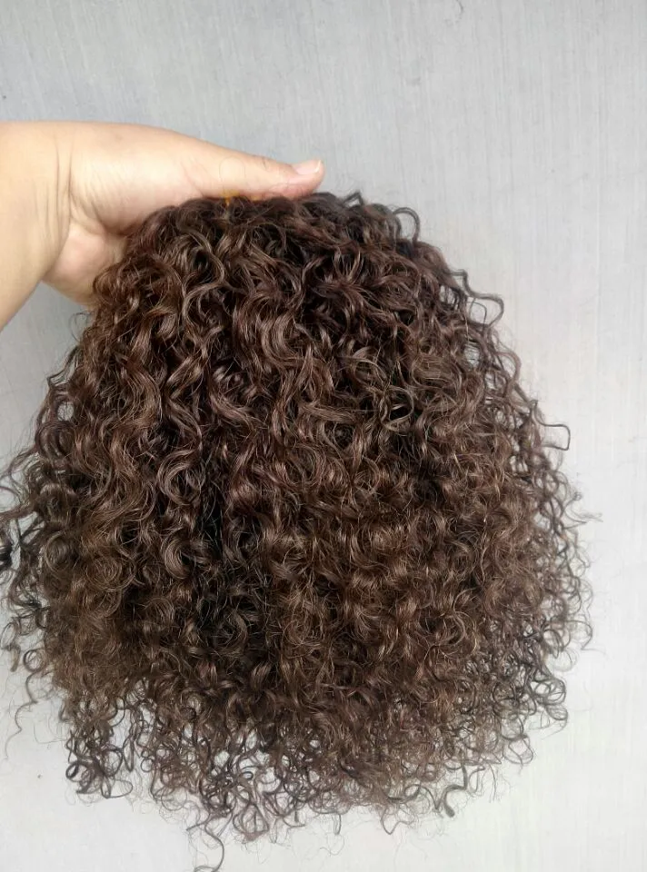 Cabelo virgem humano indiano trama ombre 1b4 marrom encaracolado tece duplo desenhado 100g um pacote4971824