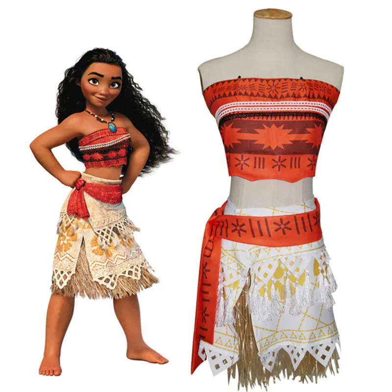 Fantasia de moana vaiana para crianças, vestido de praia, meninas