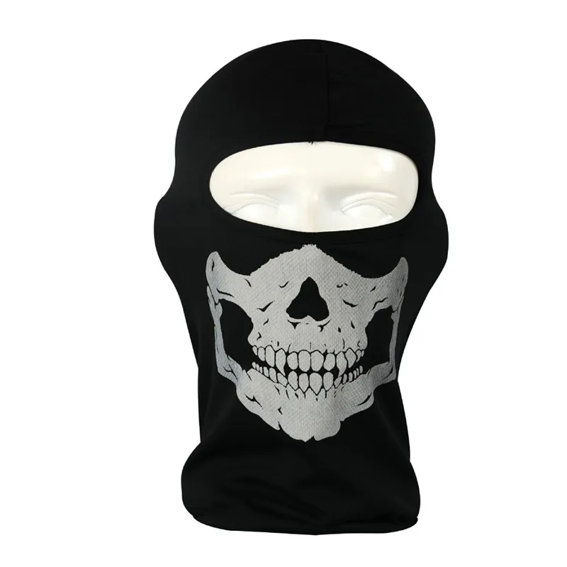 Tactique Ghost Skull Mask Protection du visage Airsoft Paintball Shooting Gear Full Face Polyester NO04-111