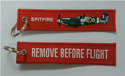 Spitfire إزالة قبل الطيران نسيج مفتاح سلسلة الطيران العلامات 13 × 2.8cm 100pcs الكثير
