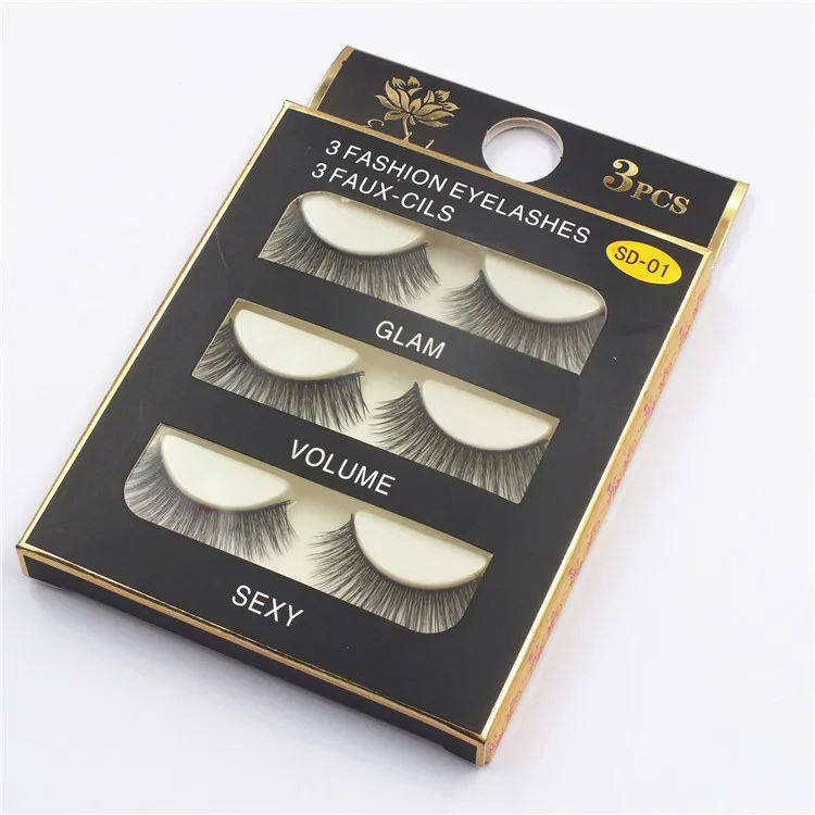 3D Mink False Eyelash Fashion Handmade hair Lashes Thick Fake Faux Eyelashes Makeup Beauty Black Box3336847