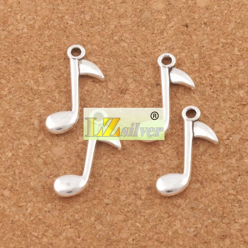 Åttonde notera musik charms pendants / parti 23.2x14.8mm Antik silver smycken DIY L238 Mic Hot Sell