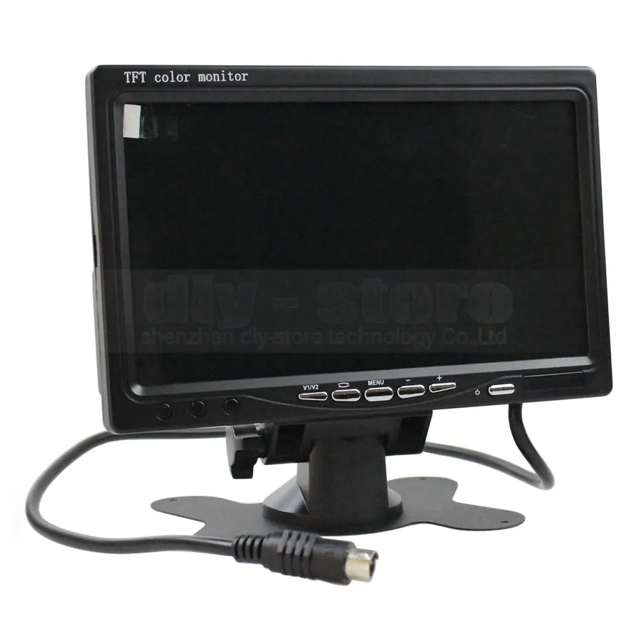 DC12V-24V Sistema de reversão 7 polegadas TFT LCD Monitor de carro IR Night Vision Visão traseira Câmera CCD Controle remoto283C