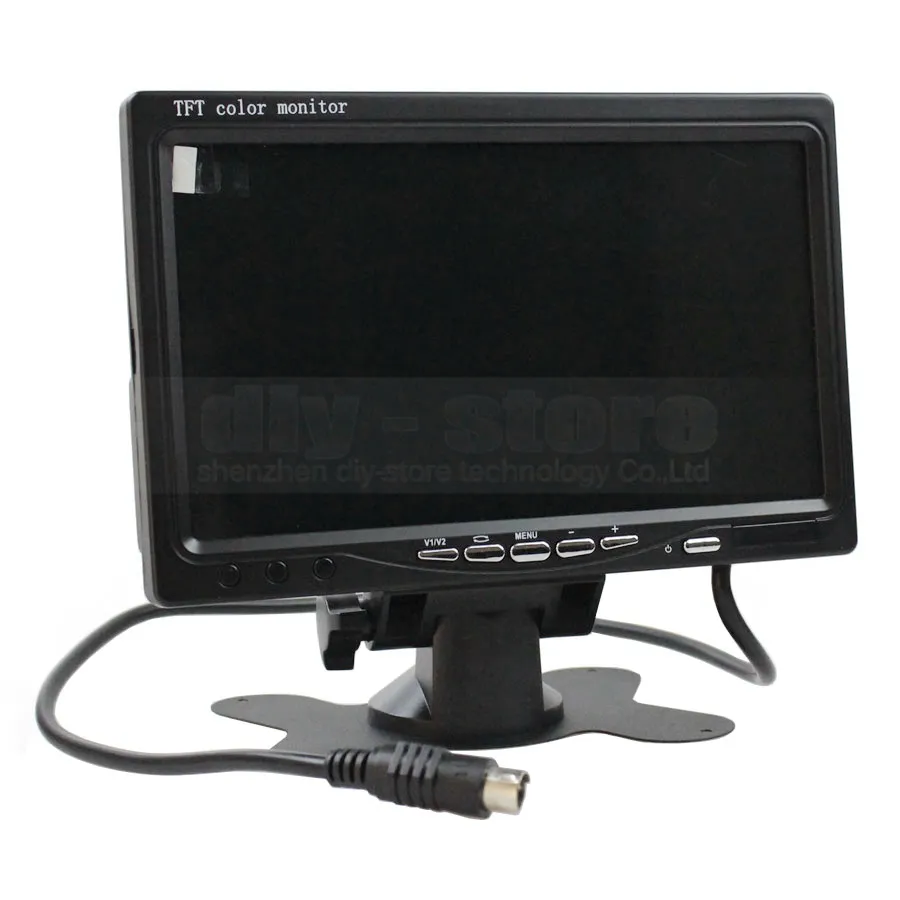 7Inch TFT LCD -bilmonitor White 4Pin IR Night Vision CCD Baksyn Camera för busshusbåt Truck317s