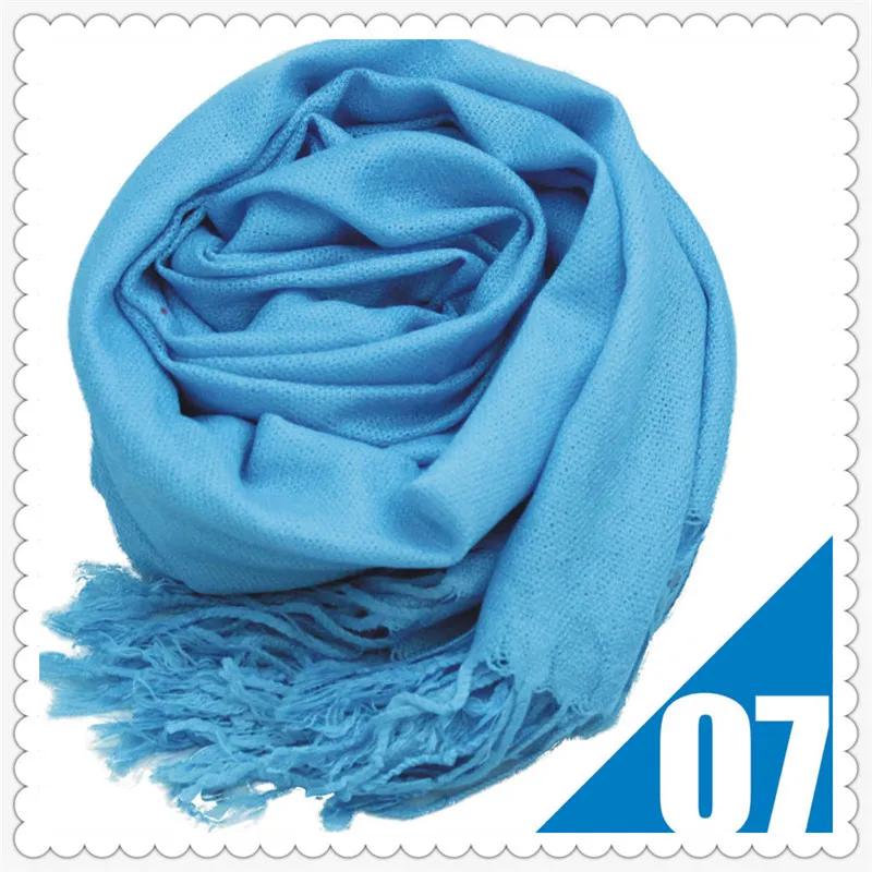 Vendita calda di alta qualità Pashmina Cashmere Solid Shawl Lady Ladies Scarf Soft Frange Solid Sciarpa W002