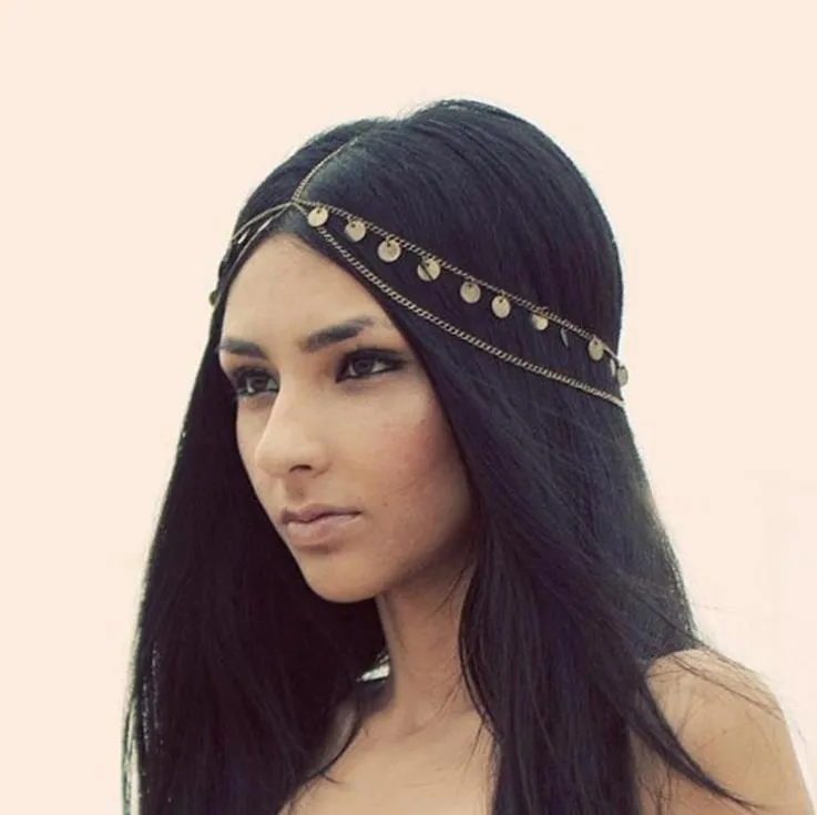 Fashion Gold Sequined Bridal Headbands Retro Wedding Hair  display picture 1