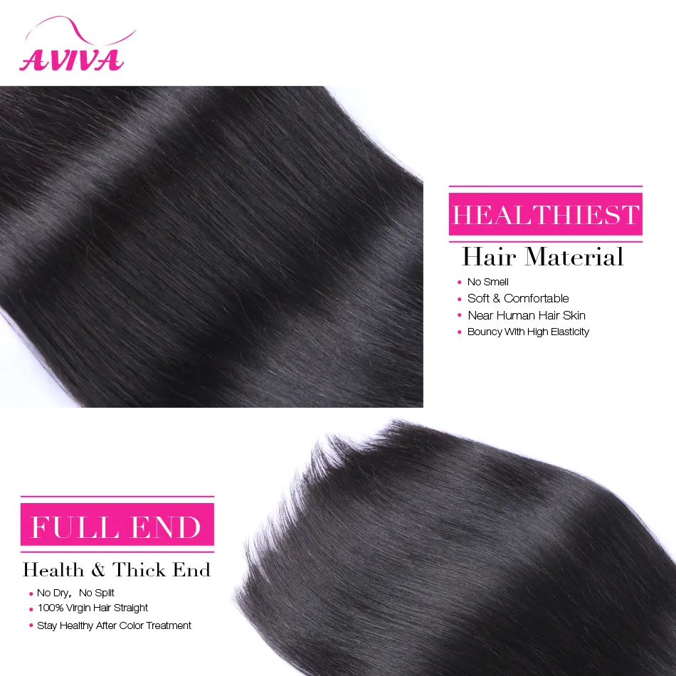 Virgin Brésilien Cheveux Hair Bundles Péruvien Malaisien Indian Vierge Cheveux Straights Brasillien Remy Brésillien Extensions de cheveux humains 3/4 / 