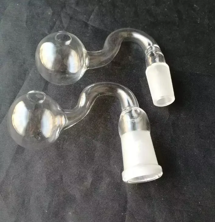 Büyük kabarcık kavisli yağ brülörleri cam pipesbong pyrex borular berrak cam su borusu 14mm 18mm erkek dişi yağ kuleleri