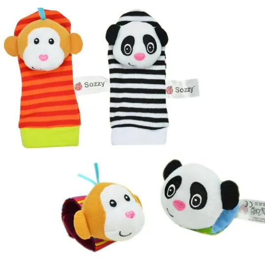 Sozzy bébé jouet chaussettes bébé toys cadeaux en peluche jardin inset du poignet de poigne