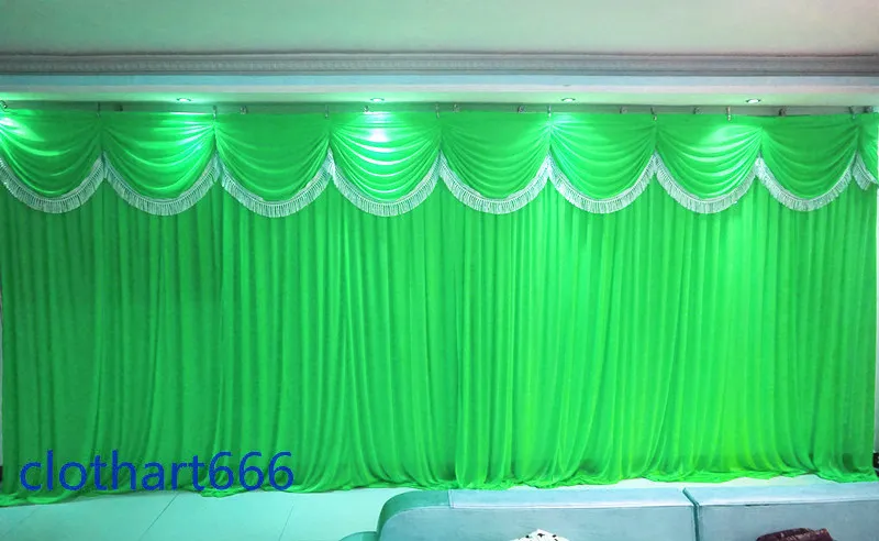 3m * 6mの結婚式の背景のアイスシルククロスパーティーの背景布のカーテンお祝いステージ布のパフォーマンスの背景